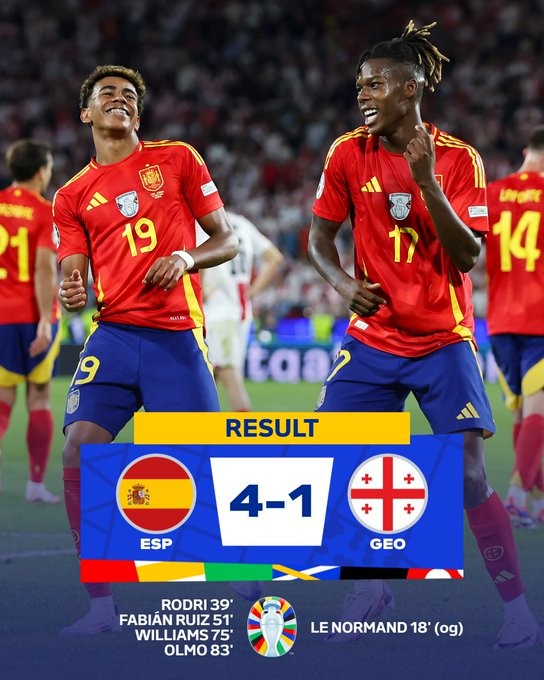 إسبانيا تسحق جورجيا وتضرب موعدا ناريا مع ألمانيا