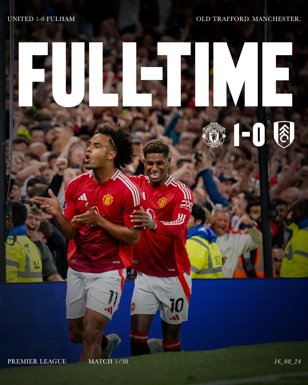 حقق مانشستر يونايتد، فوزًا عسيرًا على ضيفه فولهام (1-0)