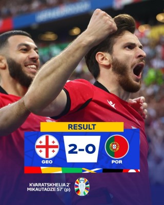 تأهل تاريخي لمنتخب جورجيا إلى ثمن النهائي بعد فوز مستحق على البرتغال