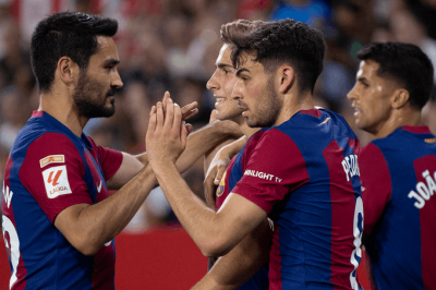 برشلونة ضد إشبيلية في الدوري الإسباني.. انتصار في وداعية تشافي