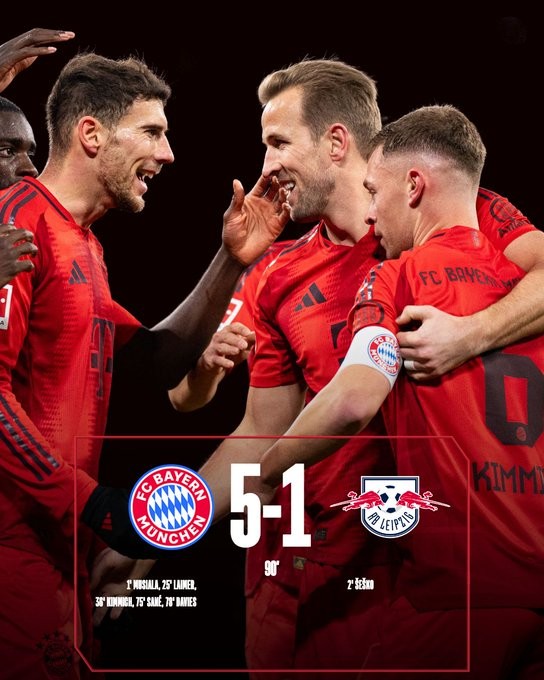 Bayern round off 2024 in style with clear win over Leipzig